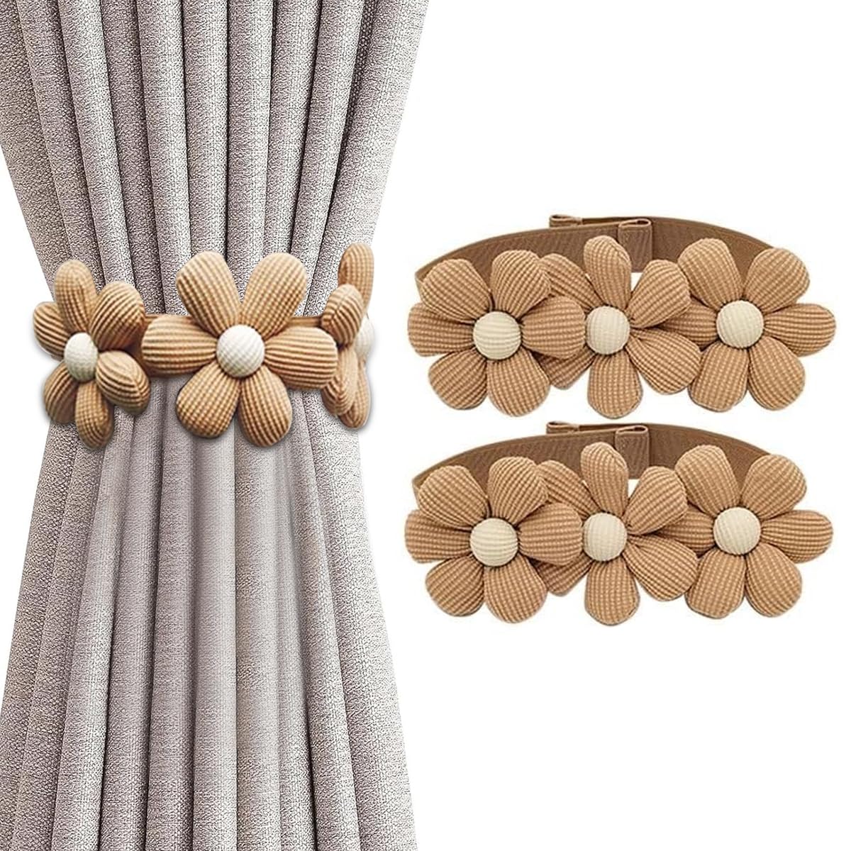 HASTHIP 2pcs Curtain Ties Flower Curtain Buckles, Japanese Curtain Ties, Cute Flower Curtain Ties Decorative Rope HASTHIP 2pcs Curtain Ties Flower Curtain Buckles, Japanese Curtain Ties, Cute Flower Curtain Ties Decorative Rope